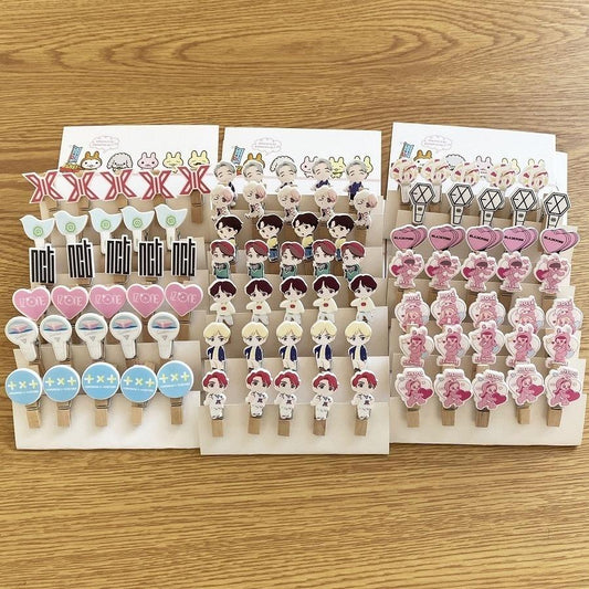 Petites pinces pour accrocher des Photocards en forme BTS/ BLACKPINK/ EXO/ GOT7/ TWICE/ TXT/ IZONE/ NCT - BEST KPOP SHOP