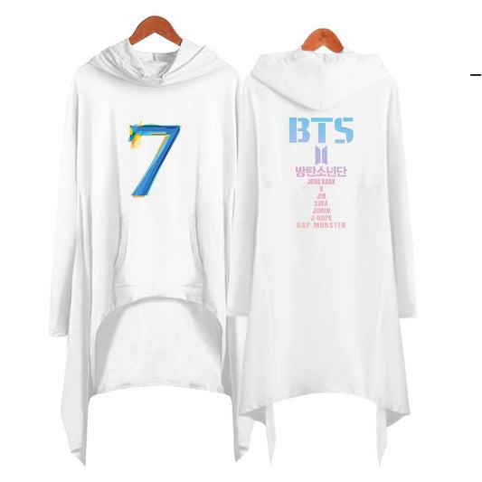 Sweatshirt longue Robe Irrégulière à Manches avec capuche BTS - BEST KPOP SHOP