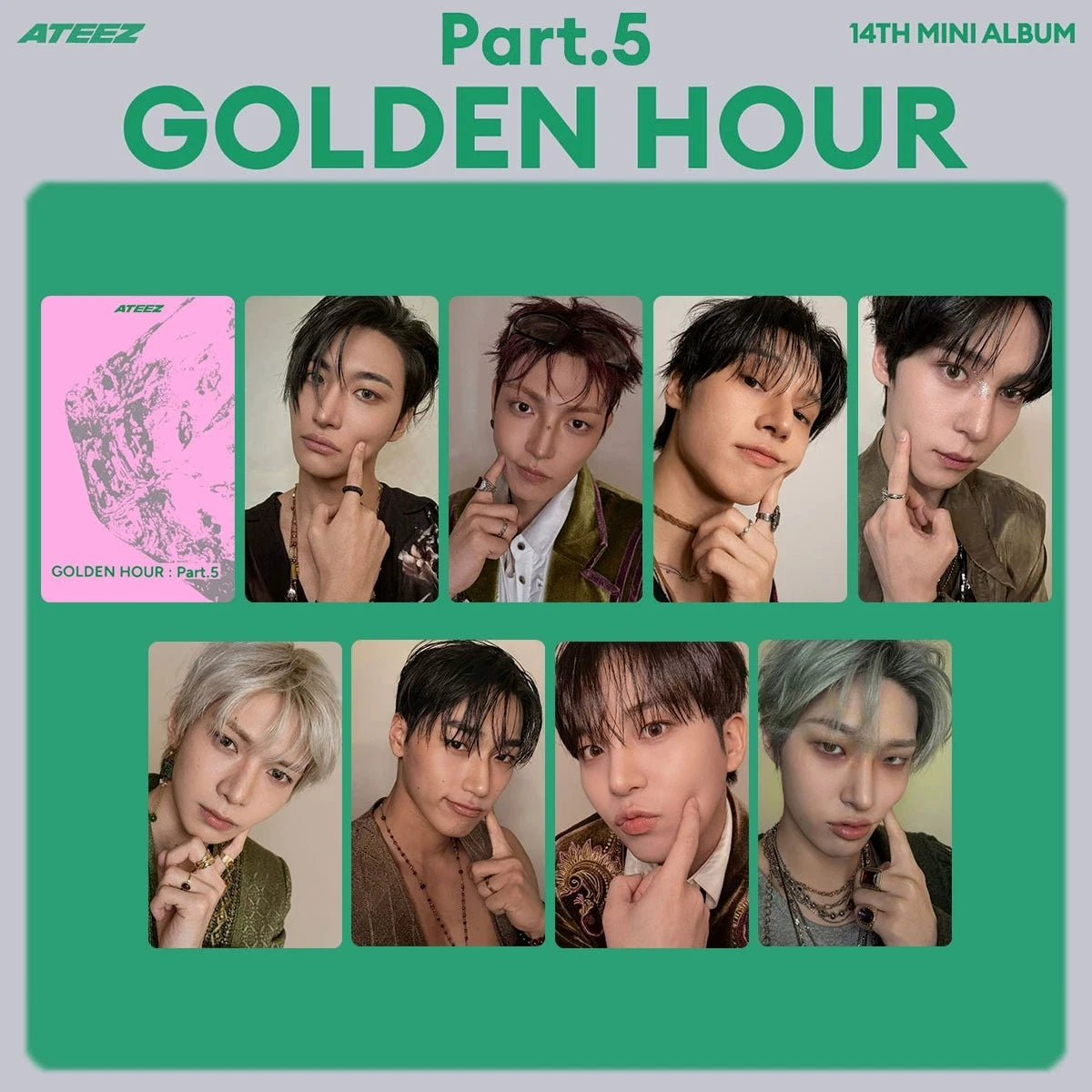 Photocards ATEEZ – GOLDEN HOUR et modèles au choix