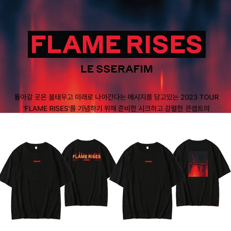 T-shirt LE SSERAFIM TOUR FLAME RISES