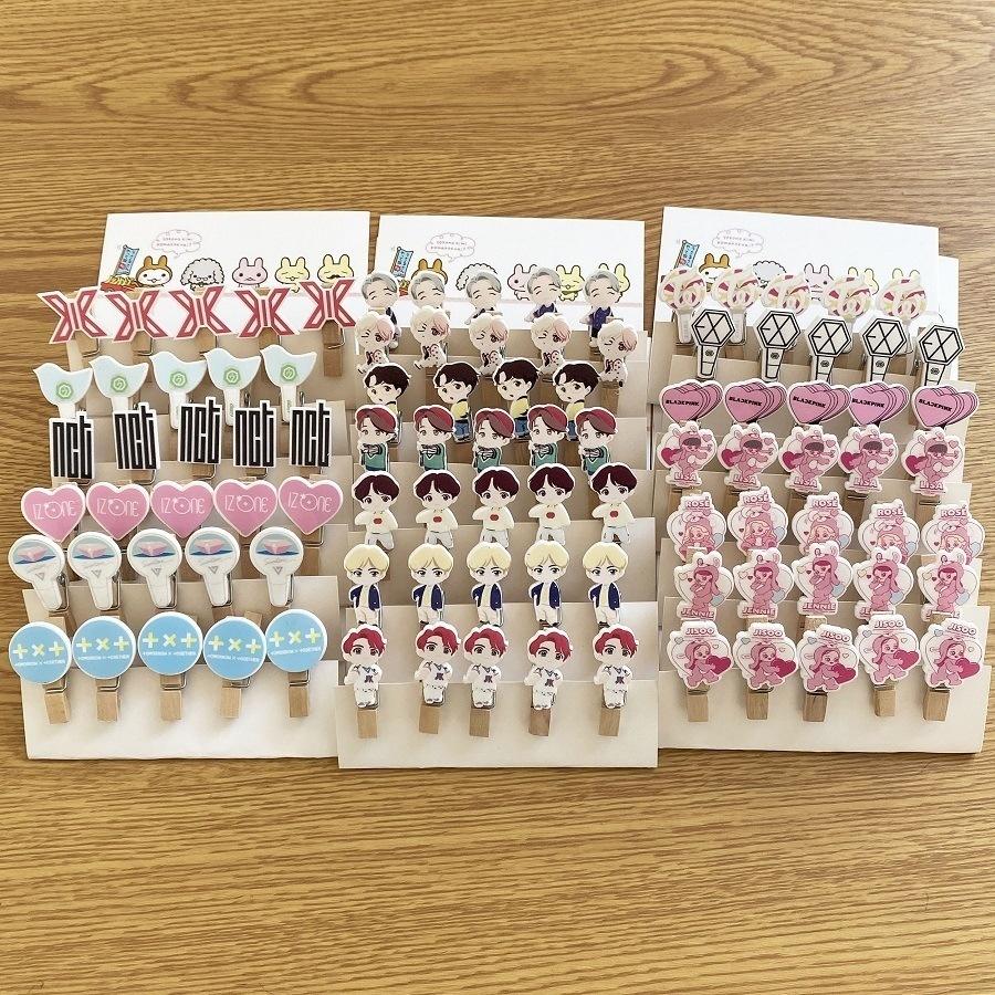 Petites pinces pour accrocher des Photocards en forme BTS/ BLACKPINK/ EXO/ GOT7/ TWICE/ TXT/ IZONE/ NCT - BEST KPOP SHOP