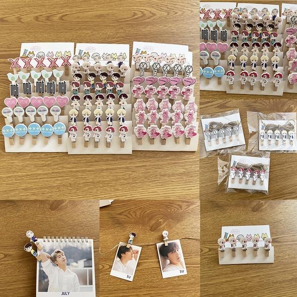 Petites pinces pour accrocher des Photocards en forme BTS/ BLACKPINK/ EXO/ GOT7/ TWICE/ TXT/ IZONE/ NCT - BEST KPOP SHOP