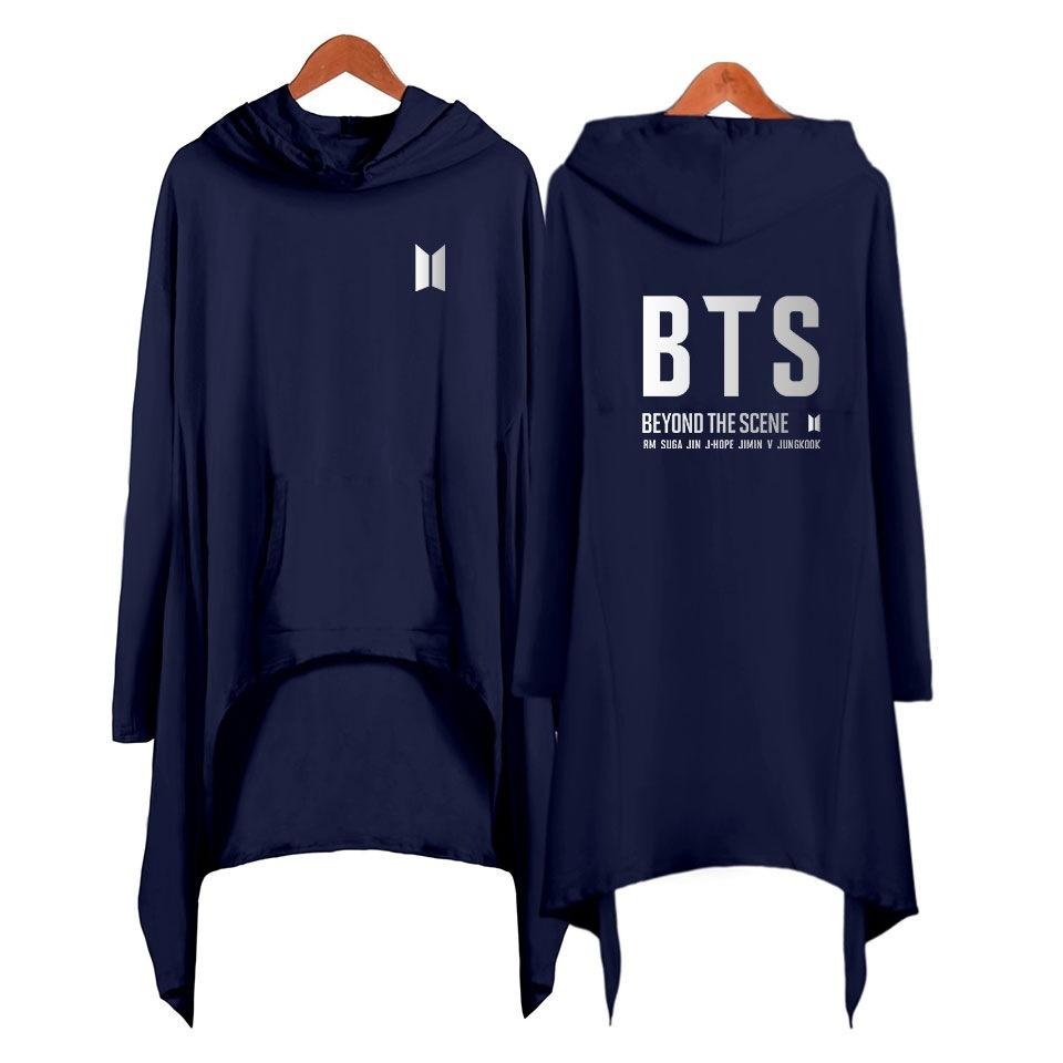 Sweatshirt longue Robe Irrégulière à Manches avec capuche BTS - BEST KPOP SHOP