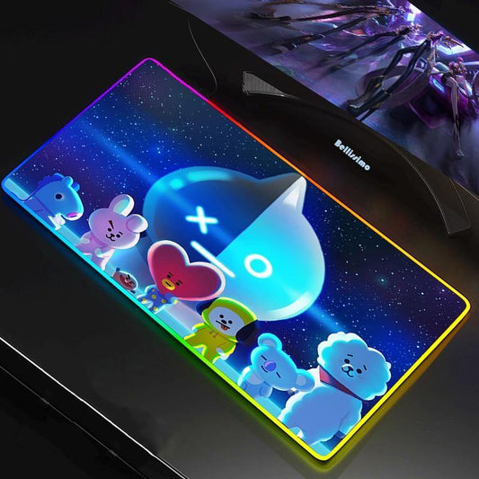 Tapis de souris LED RGB BT21 - BEST KPOP SHOP