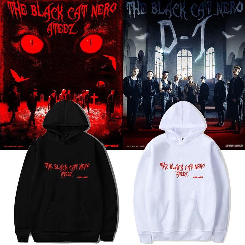 Sweatshirt ATEEZ THE BLACK CAT NERO - BEST KPOP SHOP