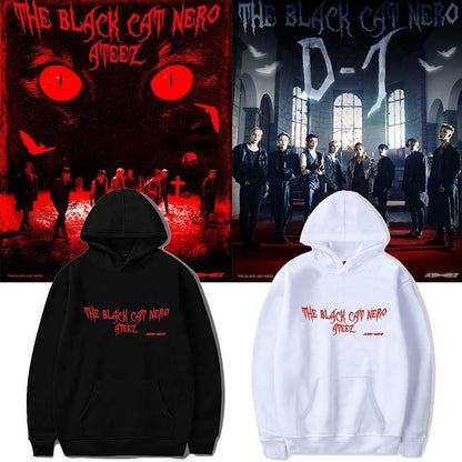 Sweatshirt ATEEZ THE BLACK CAT NERO - BEST KPOP SHOP